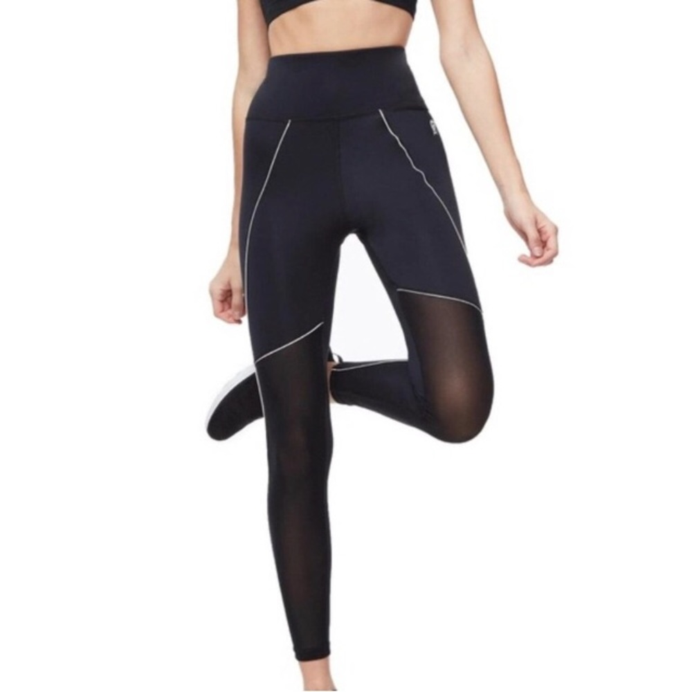 Good American Black Reflective Mesh Legging